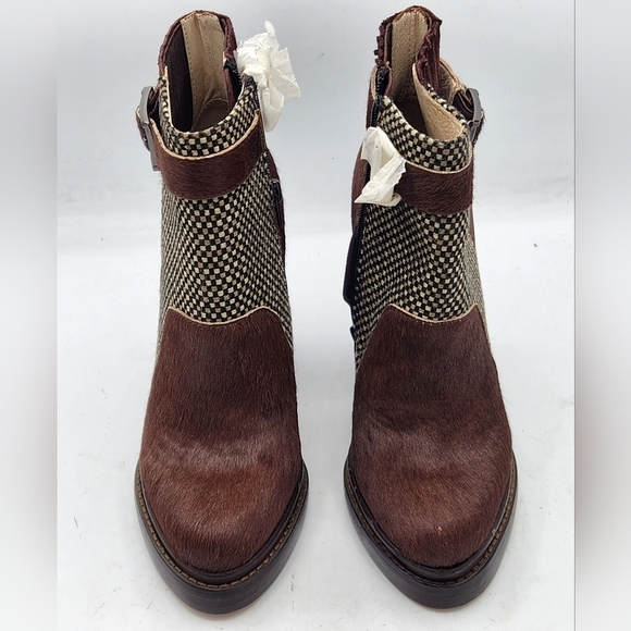 Custo Barcelona Pony-Style Calfskin Ankle Boots In Brown and Grey Size 38 - Picture 3 of 16